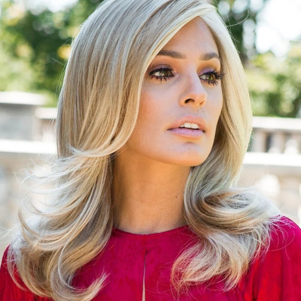 Raquel Welch Love Love Love Wig, Very Light/Platinum Blond with golden root